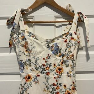 Pretty cream floral print dress
